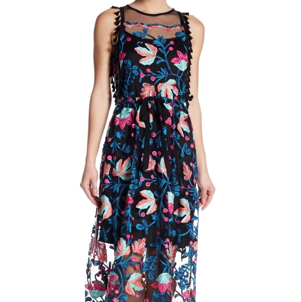 Eva Franco Sage Embroidered Dress